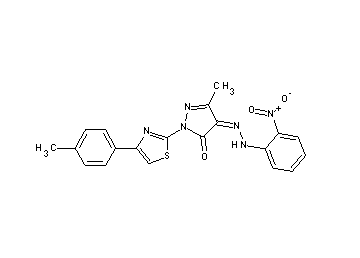 5-methyl-2-[4-(4-methylphenyl)-1,3-thiazol-2-yl]-4-[(2-nitrophenyl)hydrazono]-2,4-dihydro-3H-pyrazol-3-one - Click Image to Close