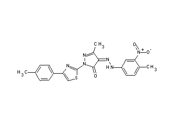 5-methyl-4-[(4-methyl-3-nitrophenyl)hydrazono]-2-[4-(4-methylphenyl)-1,3-thiazol-2-yl]-2,4-dihydro-3H-pyrazol-3-one