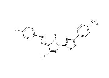 4-[(4-chlorophenyl)hydrazono]-5-methyl-2-[4-(4-methylphenyl)-1,3-thiazol-2-yl]-2,4-dihydro-3H-pyrazol-3-one