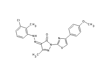 4-[(3-chloro-2-methylphenyl)hydrazono]-2-[4-(4-methoxyphenyl)-1,3-thiazol-2-yl]-5-methyl-2,4-dihydro-3H-pyrazol-3-one