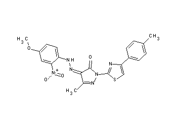 4-[(4-methoxy-2-nitrophenyl)hydrazono]-5-methyl-2-[4-(4-methylphenyl)-1,3-thiazol-2-yl]-2,4-dihydro-3H-pyrazol-3-one