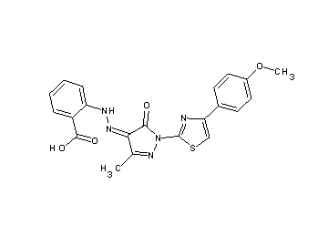 2-(2-{1-[4-(4-methoxyphenyl)-1,3-thiazol-2-yl]-3-methyl-5-oxo-1,5-dihydro-4H-pyrazol-4-ylidene}hydrazino)benzoic acid