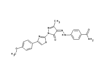 4-(2-{1-[4-(4-methoxyphenyl)-1,3-thiazol-2-yl]-3-methyl-5-oxo-1,5-dihydro-4H-pyrazol-4-ylidene}hydrazino)benzamide
