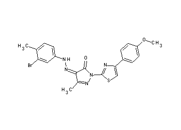 4-[(3-bromo-4-methylphenyl)hydrazono]-2-[4-(4-methoxyphenyl)-1,3-thiazol-2-yl]-5-methyl-2,4-dihydro-3H-pyrazol-3-one
