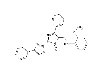 4-[(2-methoxyphenyl)hydrazono]-5-phenyl-2-(4-phenyl-1,3-thiazol-2-yl)-2,4-dihydro-3H-pyrazol-3-one