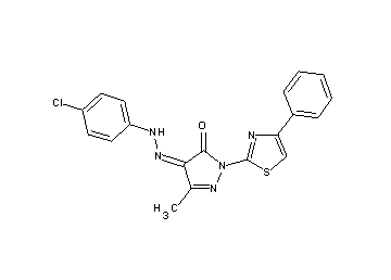 4-[(4-chlorophenyl)hydrazono]-5-methyl-2-(4-phenyl-1,3-thiazol-2-yl)-2,4-dihydro-3H-pyrazol-3-one