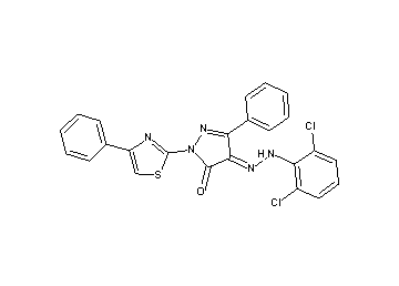 4-[(2,6-dichlorophenyl)hydrazono]-5-phenyl-2-(4-phenyl-1,3-thiazol-2-yl)-2,4-dihydro-3H-pyrazol-3-one
