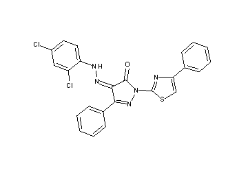 4-[(2,4-dichlorophenyl)hydrazono]-5-phenyl-2-(4-phenyl-1,3-thiazol-2-yl)-2,4-dihydro-3H-pyrazol-3-one