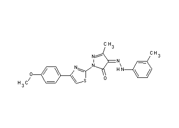 2-[4-(4-methoxyphenyl)-1,3-thiazol-2-yl]-5-methyl-4-[(3-methylphenyl)hydrazono]-2,4-dihydro-3H-pyrazol-3-one