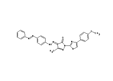 2-[4-(4-methoxyphenyl)-1,3-thiazol-2-yl]-5-methyl-4-{[4-(phenyldiazenyl)phenyl]hydrazono}-2,4-dihydro-3H-pyrazol-3-one