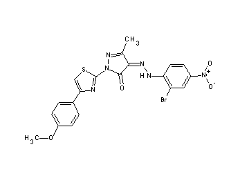 4-[(2-bromo-4-nitrophenyl)hydrazono]-2-[4-(4-methoxyphenyl)-1,3-thiazol-2-yl]-5-methyl-2,4-dihydro-3H-pyrazol-3-one