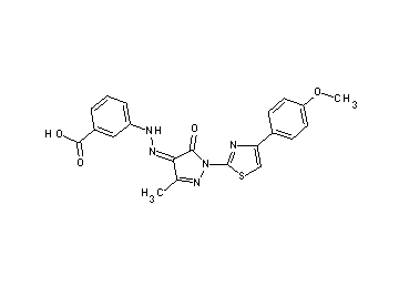 3-(2-{1-[4-(4-methoxyphenyl)-1,3-thiazol-2-yl]-3-methyl-5-oxo-1,5-dihydro-4H-pyrazol-4-ylidene}hydrazino)benzoic acid - Click Image to Close