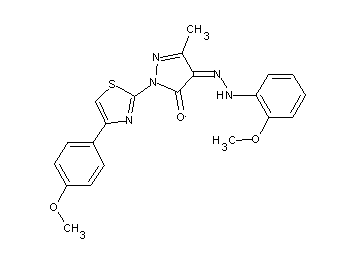 4-[(2-methoxyphenyl)hydrazono]-2-[4-(4-methoxyphenyl)-1,3-thiazol-2-yl]-5-methyl-2,4-dihydro-3H-pyrazol-3-one