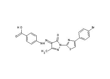 4-(2-{1-[4-(4-bromophenyl)-1,3-thiazol-2-yl]-3-methyl-5-oxo-1,5-dihydro-4H-pyrazol-4-ylidene}hydrazino)benzoic acid