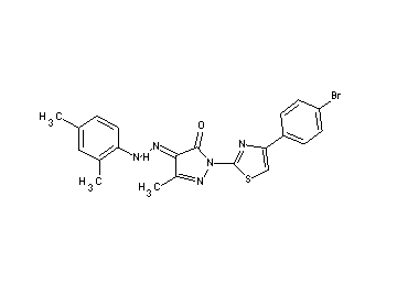 2-[4-(4-bromophenyl)-1,3-thiazol-2-yl]-4-[(2,4-dimethylphenyl)hydrazono]-5-methyl-2,4-dihydro-3H-pyrazol-3-one
