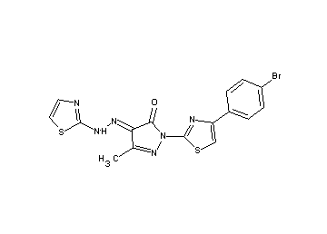2-[4-(4-bromophenyl)-1,3-thiazol-2-yl]-5-methyl-4-(1,3-thiazol-2-ylhydrazono)-2,4-dihydro-3H-pyrazol-3-one