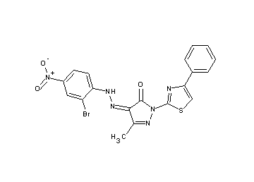 4-[(2-bromo-4-nitrophenyl)hydrazono]-5-methyl-2-(4-phenyl-1,3-thiazol-2-yl)-2,4-dihydro-3H-pyrazol-3-one