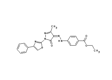 ethyl 4-{2-[3-methyl-5-oxo-1-(4-phenyl-1,3-thiazol-2-yl)-1,5-dihydro-4H-pyrazol-4-ylidene]hydrazino}benzoate