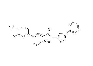 4-[(3-bromo-4-methylphenyl)hydrazono]-5-methyl-2-(4-phenyl-1,3-thiazol-2-yl)-2,4-dihydro-3H-pyrazol-3-one