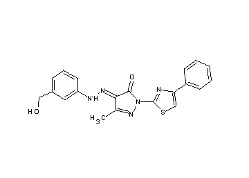 4-{[3-(hydroxymethyl)phenyl]hydrazono}-5-methyl-2-(4-phenyl-1,3-thiazol-2-yl)-2,4-dihydro-3H-pyrazol-3-one