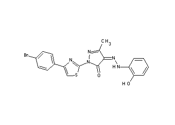 2-[4-(4-bromophenyl)-1,3-thiazol-2-yl]-4-[(2-hydroxyphenyl)hydrazono]-5-methyl-2,4-dihydro-3H-pyrazol-3-one