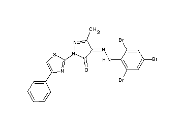 5-methyl-2-(4-phenyl-1,3-thiazol-2-yl)-4-[(2,4,6-tribromophenyl)hydrazono]-2,4-dihydro-3H-pyrazol-3-one