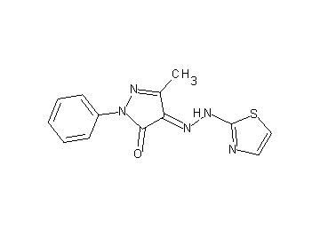 5-methyl-2-phenyl-4-(1,3-thiazol-2-ylhydrazono)-2,4-dihydro-3H-pyrazol-3-one
