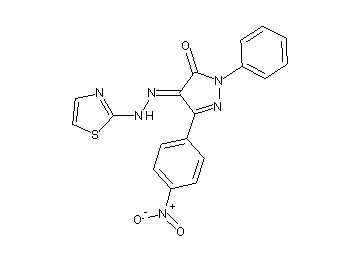 5-(4-nitrophenyl)-2-phenyl-4-(1,3-thiazol-2-ylhydrazono)-2,4-dihydro-3H-pyrazol-3-one