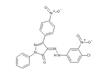 4-[(4-chloro-3-nitrophenyl)hydrazono]-5-(4-nitrophenyl)-2-phenyl-2,4-dihydro-3H-pyrazol-3-one