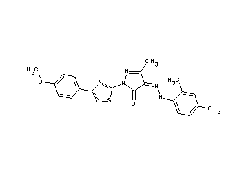 4-[(2,4-dimethylphenyl)hydrazono]-2-[4-(4-methoxyphenyl)-1,3-thiazol-2-yl]-5-methyl-2,4-dihydro-3H-pyrazol-3-one