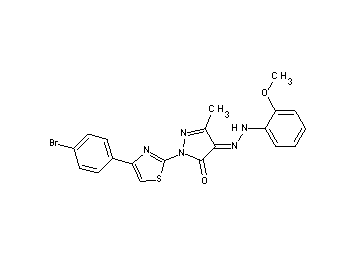 2-[4-(4-bromophenyl)-1,3-thiazol-2-yl]-4-[(2-methoxyphenyl)hydrazono]-5-methyl-2,4-dihydro-3H-pyrazol-3-one