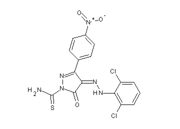 4-[(2,6-dichlorophenyl)hydrazono]-3-(4-nitrophenyl)-5-oxo-4,5-dihydro-1H-pyrazole-1-carbothioamide
