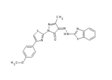 4-(1,3-benzothiazol-2-ylhydrazono)-2-[4-(4-methoxyphenyl)-1,3-thiazol-2-yl]-5-methyl-2,4-dihydro-3H-pyrazol-3-one