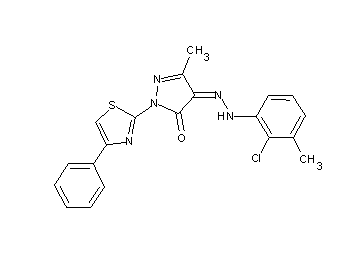 4-[(2-chloro-3-methylphenyl)hydrazono]-5-methyl-2-(4-phenyl-1,3-thiazol-2-yl)-2,4-dihydro-3H-pyrazol-3-one