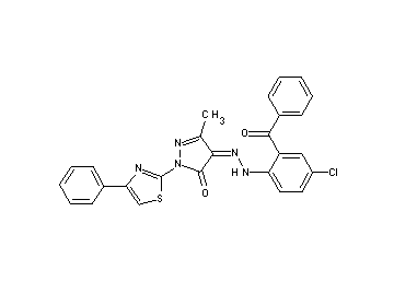 4-[(2-benzoyl-4-chlorophenyl)hydrazono]-5-methyl-2-(4-phenyl-1,3-thiazol-2-yl)-2,4-dihydro-3H-pyrazol-3-one