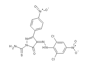 4-[(2,6-dichloro-4-nitrophenyl)hydrazono]-3-(4-nitrophenyl)-5-oxo-4,5-dihydro-1H-pyrazole-1-carbothioamide