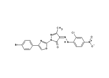 2-[4-(4-bromophenyl)-1,3-thiazol-2-yl]-4-[(2-chloro-4-nitrophenyl)hydrazono]-5-methyl-2,4-dihydro-3H-pyrazol-3-one