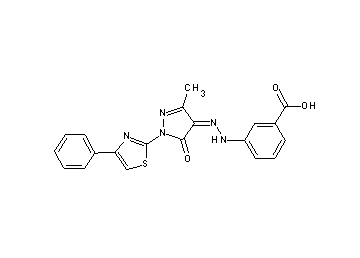 3-{2-[3-methyl-5-oxo-1-(4-phenyl-1,3-thiazol-2-yl)-1,5-dihydro-4H-pyrazol-4-ylidene]hydrazino}benzoic acid