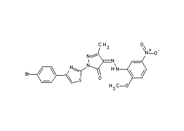 2-[4-(4-bromophenyl)-1,3-thiazol-2-yl]-4-[(2-methoxy-5-nitrophenyl)hydrazono]-5-methyl-2,4-dihydro-3H-pyrazol-3-one