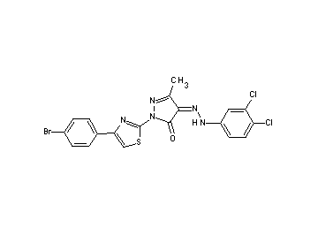 2-[4-(4-bromophenyl)-1,3-thiazol-2-yl]-4-[(3,4-dichlorophenyl)hydrazono]-5-methyl-2,4-dihydro-3H-pyrazol-3-one