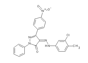 4-[(3-chloro-4-methylphenyl)hydrazono]-5-(4-nitrophenyl)-2-phenyl-2,4-dihydro-3H-pyrazol-3-one