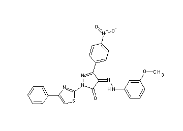 4-[(3-methoxyphenyl)hydrazono]-5-(4-nitrophenyl)-2-(4-phenyl-1,3-thiazol-2-yl)-2,4-dihydro-3H-pyrazol-3-one