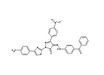 4-[(4-benzoylphenyl)hydrazono]-2-[4-(4-methylphenyl)-1,3-thiazol-2-yl]-5-(4-nitrophenyl)-2,4-dihydro-3H-pyrazol-3-one