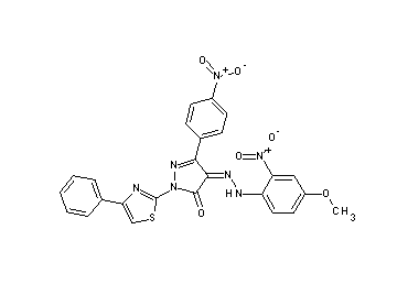 4-[(4-methoxy-2-nitrophenyl)hydrazono]-5-(4-nitrophenyl)-2-(4-phenyl-1,3-thiazol-2-yl)-2,4-dihydro-3H-pyrazol-3-one