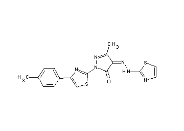 5-methyl-2-[4-(4-methylphenyl)-1,3-thiazol-2-yl]-4-(1,3-thiazol-2-ylhydrazono)-2,4-dihydro-3H-pyrazol-3-one
