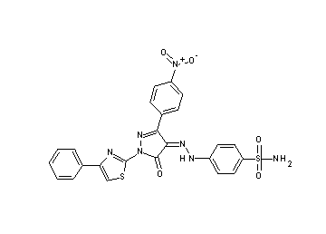4-{2-[3-(4-nitrophenyl)-5-oxo-1-(4-phenyl-1,3-thiazol-2-yl)-1,5-dihydro-4H-pyrazol-4-ylidene]hydrazino}benzenesulfonamide