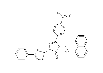 4-(1-naphthylhydrazono)-5-(4-nitrophenyl)-2-(4-phenyl-1,3-thiazol-2-yl)-2,4-dihydro-3H-pyrazol-3-one