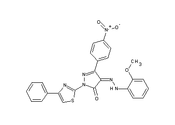 4-[(2-methoxyphenyl)hydrazono]-5-(4-nitrophenyl)-2-(4-phenyl-1,3-thiazol-2-yl)-2,4-dihydro-3H-pyrazol-3-one
