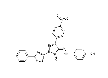 4-[(4-methylphenyl)hydrazono]-5-(4-nitrophenyl)-2-(4-phenyl-1,3-thiazol-2-yl)-2,4-dihydro-3H-pyrazol-3-one