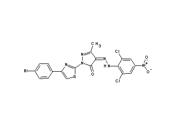 2-[4-(4-bromophenyl)-1,3-thiazol-2-yl]-4-[(2,6-dichloro-4-nitrophenyl)hydrazono]-5-methyl-2,4-dihydro-3H-pyrazol-3-one